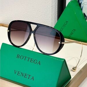 Bottega Veneta Black and Gold Sunglasses